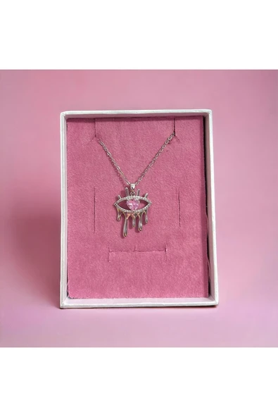 316L Çelik Kalpli Göz Kolye - Resim 2