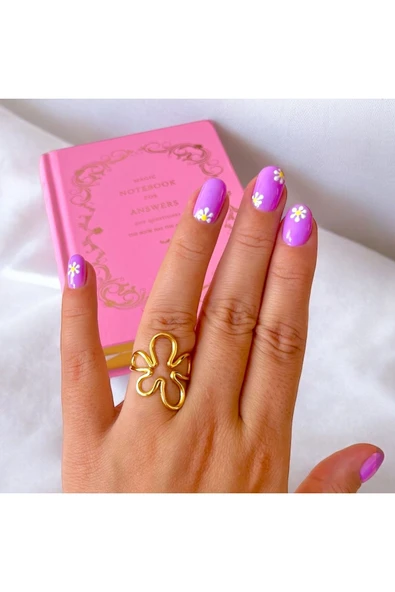 316L Çelik Flower Yüzük - Resim 2