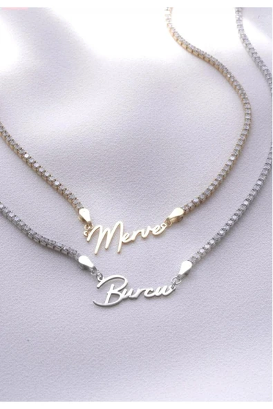 925 Ayar Gümüş Suyolu İsimli Kolye - Resim 4