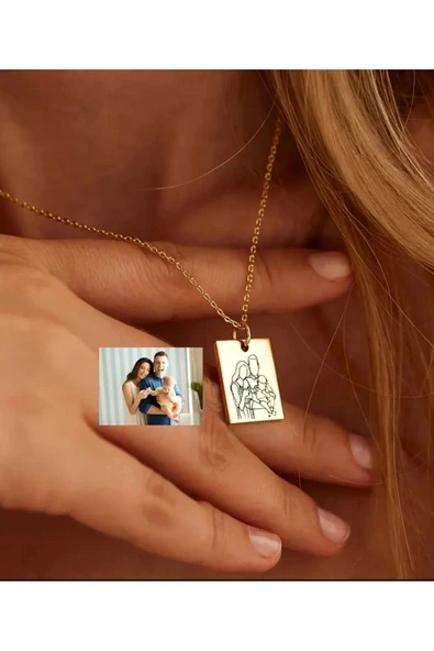 İstediğin Silüeti Çizdir Plaka Kolye | 925 Ayar Gümüş ürün görseli 1