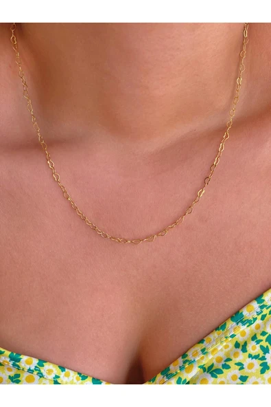 Altın Kaplama Kalp Zincir Kolye ürün görseli 1