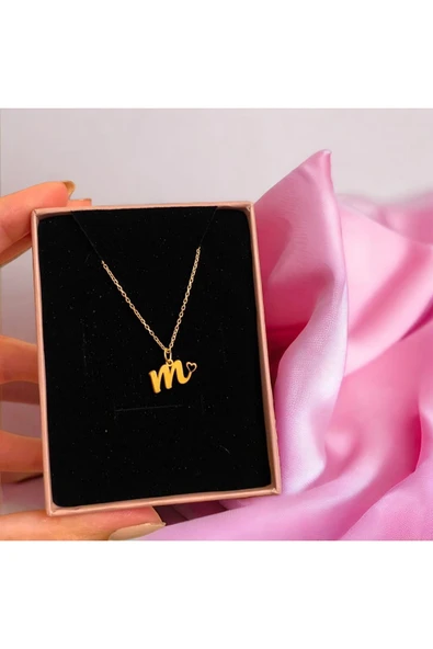 925 Ayar Gümüş Kalp Desenli İsim Kolye - Resim 2