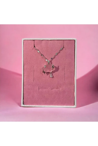 316L Çelik Bulut Kolye - Resim 3