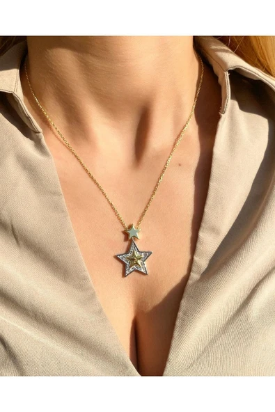 925 Ayar Gümüş Shining Star Kolye ürün görseli 1