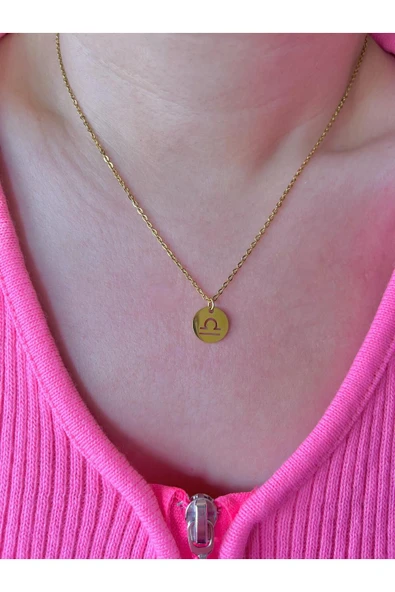 316L Çelik Terazi Burcu Kolye ürün görseli 1