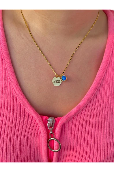 Altın Kaplama Melek Sayısı Kolye 888 ürün görseli 1
