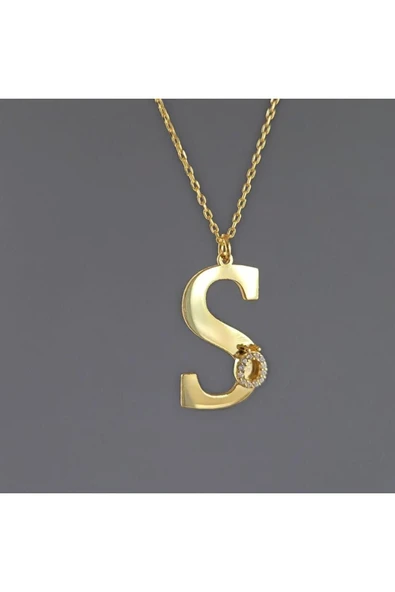 925 Ayar Gümüş 2 Li Harf Kolye - Resim 2