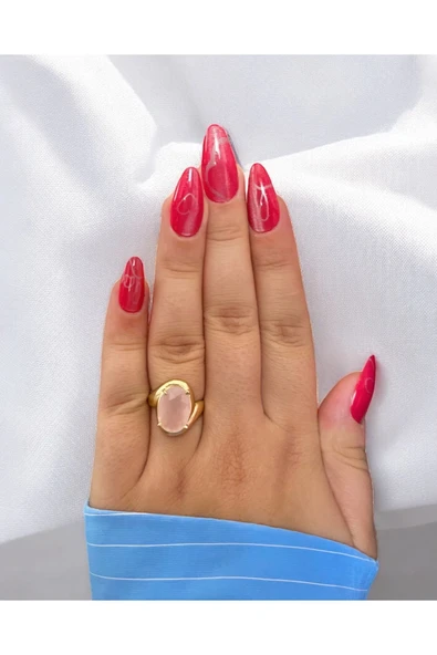 Vintage Pinky Kristal Taşlı Tüzük