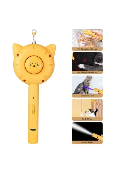 5'i Bir Arada Pratik Otomatik Lüx Temizlenen Tuşlu Evcil Hayvan Fırçası Kedi Köpek Tüy Toplayıcı Tuşlu Pet Tarak - 4