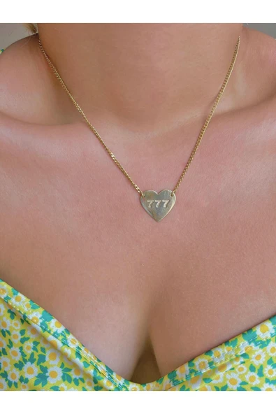 925 Ayar Gümüş Gurmet Zincirli Plaka Kalp Kolye - Resim 2
