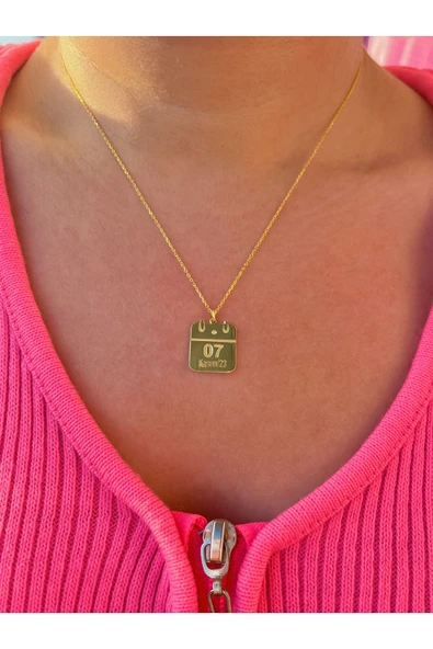 Kişiye Özel Takvim Kolye | 925 Ayar Gümüş ürün görseli 1