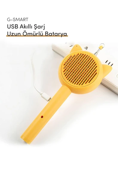 5'i Bir Arada Pratik Otomatik Lüx Temizlenen Tuşlu Evcil Hayvan Fırçası Kedi Köpek Tüy Toplayıcı Tuşlu Pet Tarak - 5