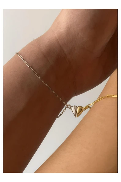 Mıknatıslı Çift Bilekliği | 925 Ayar Gümüş ürün görseli 1