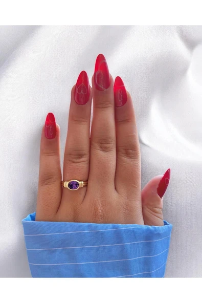 Parlak Taşlı Ayarlanabilir Vintage Yüzük ürün görseli 1