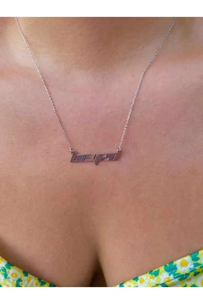 925 Ayar Gümüş Özel Font İsim Kolye ürün görseli 1