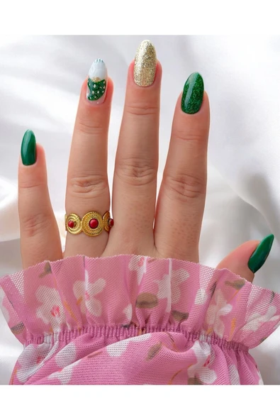 Çelik Doğal Akik Taşlı Ayarlanabilir Yüzük ürün görseli 1