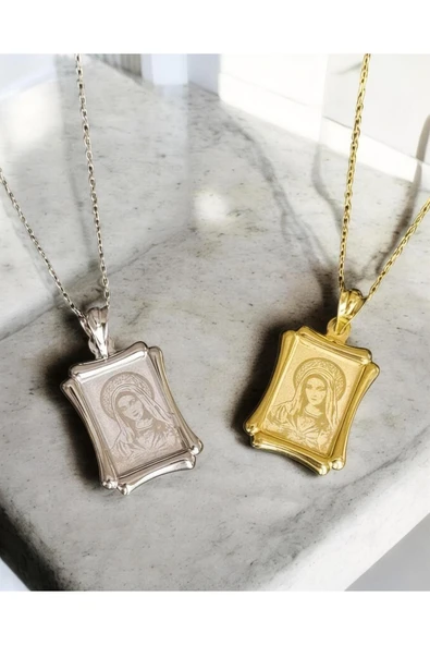 925 Ayar Gümüş Meryem Ana Kolye ürün görseli