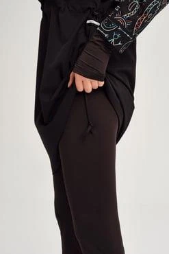 Haşema 2934 Siyah Yeşil Esila Jileli Tam Tesettür Tek Üst Mayo - Resim 4