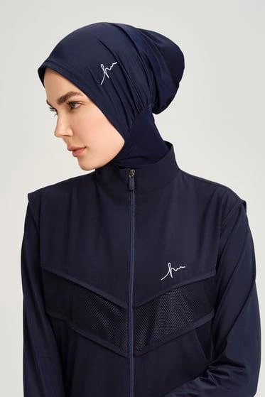 Haşema 1006 Lacivert Logo Detaylı Tesettür Yüzücü Bone ürün görseli 1