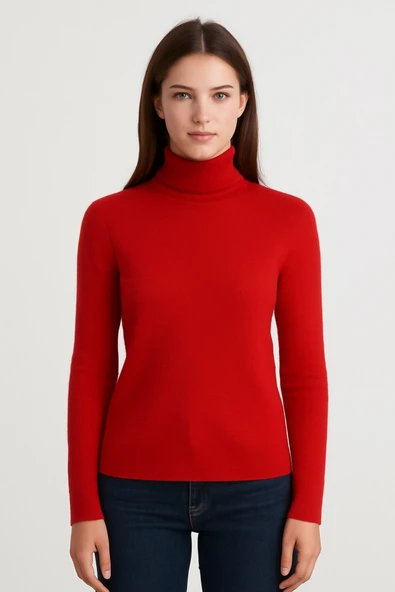 5’li Paket Kadın Basic Tam Balıkçı Yaka Kazak - Resim 4