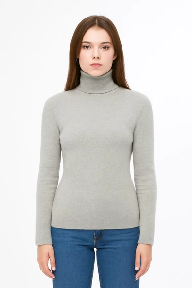 5’li Paket Kadın Basic Tam Balıkçı Yaka Kazak - Resim 5