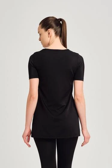 Haşema 6081 Siyah Süsen Yarım Kol Havuz Mayosu - 3