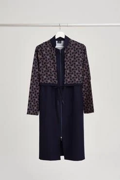 Haşema 2991 Lacivert Elisa Kordon Detaylı Lacivert Jileli Tam Tesettür Tek Üst Mayo - Resim 6