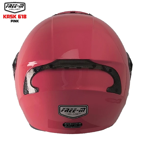 FREE-M 618 YARIM KASK PEMBE(GÜNEŞ VİZÖRLÜ) - Resim 3