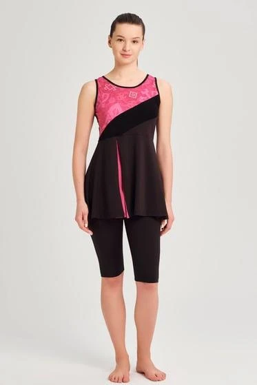 Haşema 3073 Fuşya Anadolu Koleksiyonu A Pile Detaylı Havuz Mayo ürün görseli