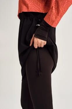 Haşema 2934 Turuncu Siyah Turuncu Esila Jileli 4 Parça Tesettür Mayo Takımı - Resim 3