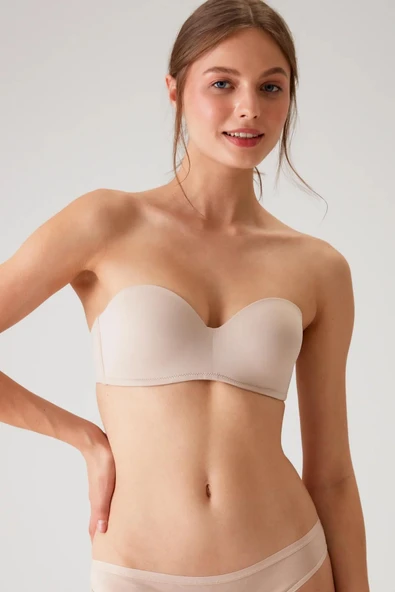Pierre Cardin 6109 Ten Ales Ultra Hafif Bütün Kap Dolgusuz Mikro Straplez Sütyen ürün görseli 1