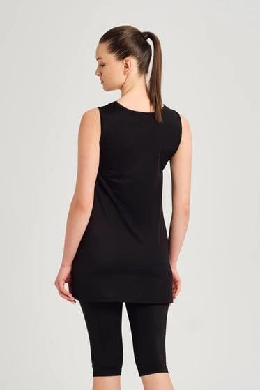 Haşema 6024 Siyah Meliha Askılı Kadın Havuz Mayosu - Resim 2