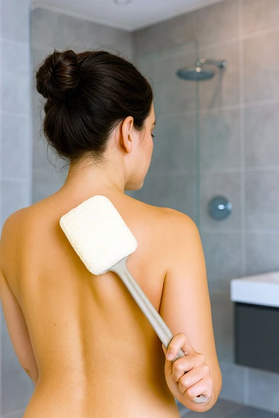 BAMİROSE %100 ORGANİK DOĞAL KETEN SIRT SAPLI LİF, PEELİNG LİFİ, ANTİ SELÜLİT LİFİ, BANYO HAMAM LİF, - 1
