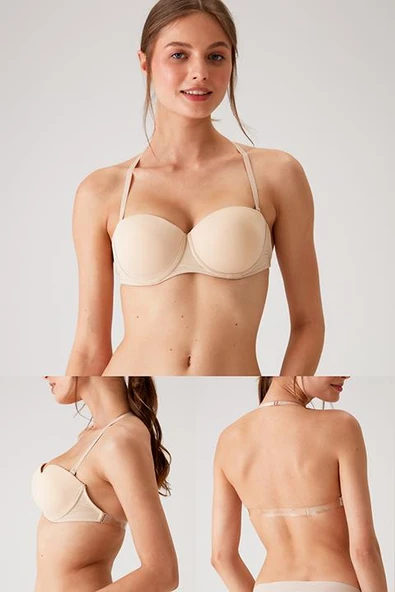 Pierre Cardin 6022 Ten Siena Balenli Dolgusuz Straplez Multi Function Mikro Sütyen Askı Hediyeli ürün görseli 1