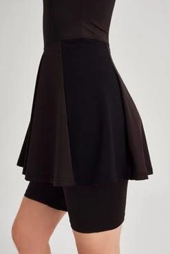 Haşema 2275 Siyah Yüzücü Sırt Etekli Dile Detaylı Tulum - Resim 3