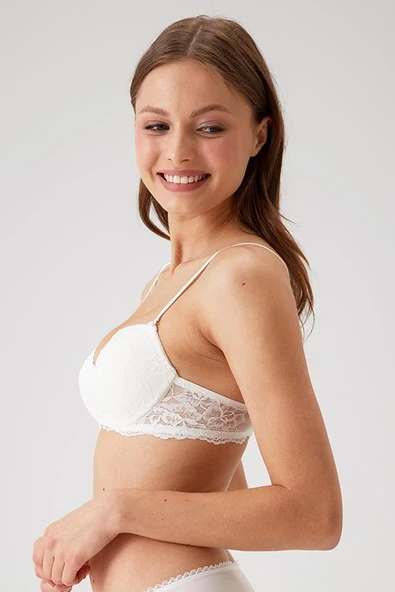 Pierre Cardin 6200 Ekru Madrid Balenli Desteksiz Sütyen - Resim 2