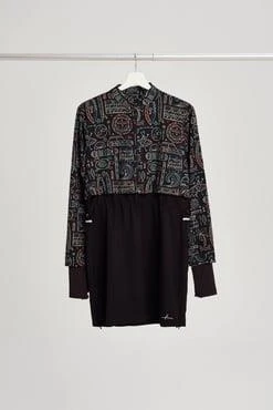 Haşema 2934 Siyah Yeşil Esila Jileli Tam Tesettür Tek Üst Mayo - Resim 9