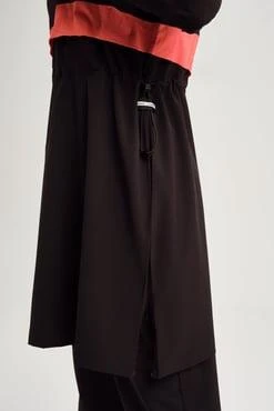 Haşema 2934 Siyah Turuncu Esila Şerit Monogram Tam Tesettür Tek Üst Mayo - 5