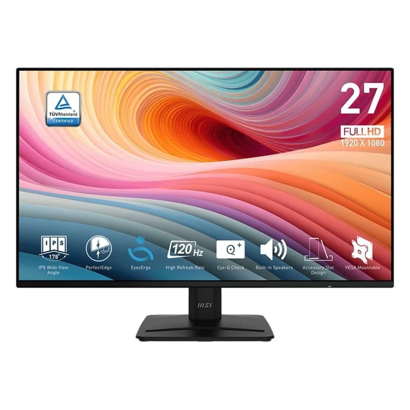 MSI PRO MP271A E2 27" 120Hz 1ms HDMI DP D-Sub HDR Ready AdaptiveSync FHD IPS Monitör ürün görseli