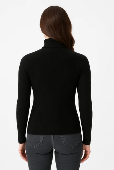 5’li Paket Kadın Basic Tam Balıkçı Yaka Kazak - Resim 6