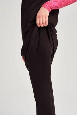 Haşema 3071 Siyah Anadolu Koleksiyonu Fitilli Kumaş Detaylı Likralı 5 Parça Tesettür Mayo Takımı - Resim 4