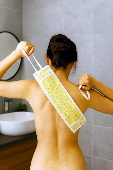 BAMİROSE %100 ORGANİK DOĞAL KABAK İPLİ SIRT LİF, PEELİNG LİFİ, ANTİ SELÜLİT LİFİ, BANYO HAMAM LİF, - 1