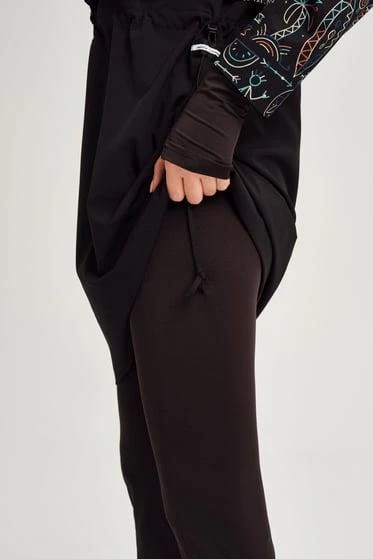 Haşema 2934 Siyah Yeşil Esila Jileli 4 Parça Tesettür Mayo Takımı - Resim 4