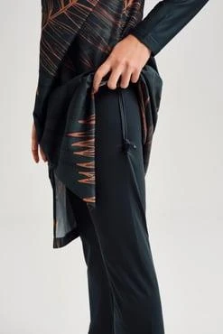 Haşema 3049 Yeşil Gold Yaprak Detaylı Jileli 5 Parça Tesettür Mayo Takımı - Resim 5