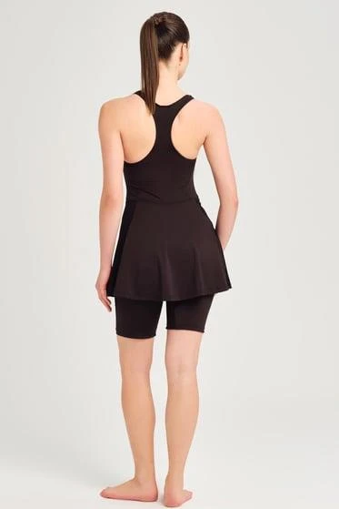 Haşema 2275 Siyah Yüzücü Sırt Etekli Dile Detaylı Tulum - Resim 2