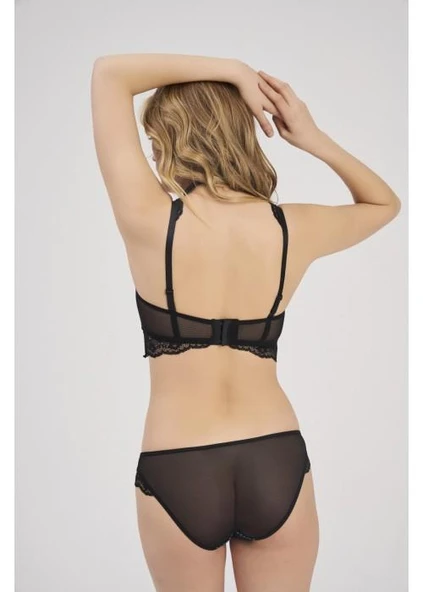 Moonlight 2212 Siyah Destekli Özel Lastik Detaylı Sütyen - Resim 3