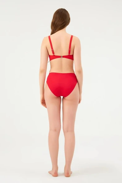 Eros 6 CM Kalın Kenar Tek Alt Bikini 813 KIRMIZI - Resim 4