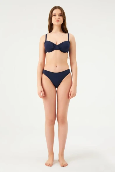 Eros Balenli Toparlayıcı Tek Üst Bikini 827 Lacivert ürün görseli
