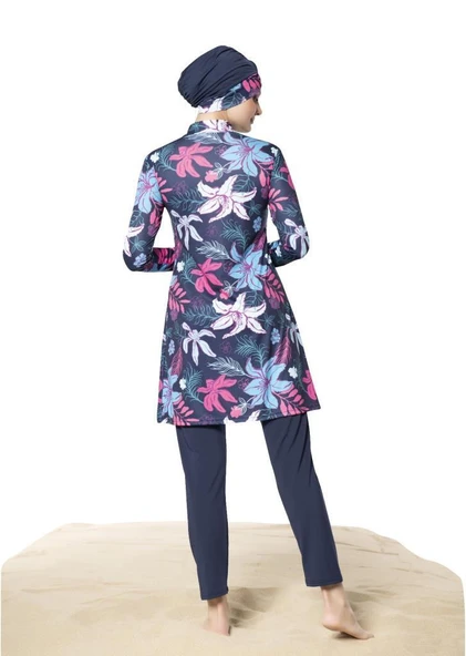 Ruko Maio 22147 Renkli Kadın Likralı Tesettür Mayo - Resim 2