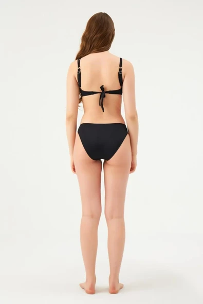 Eros Balenli Toparlayıcı Tek Üst Bikini 827 Siyah - Resim 2